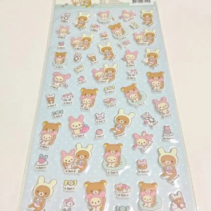 [SOLD OUT] 코리락쿠마 딸기 입체스티커, 코리락쿠마 우사기 스티커, 코리락쿠마 스티커