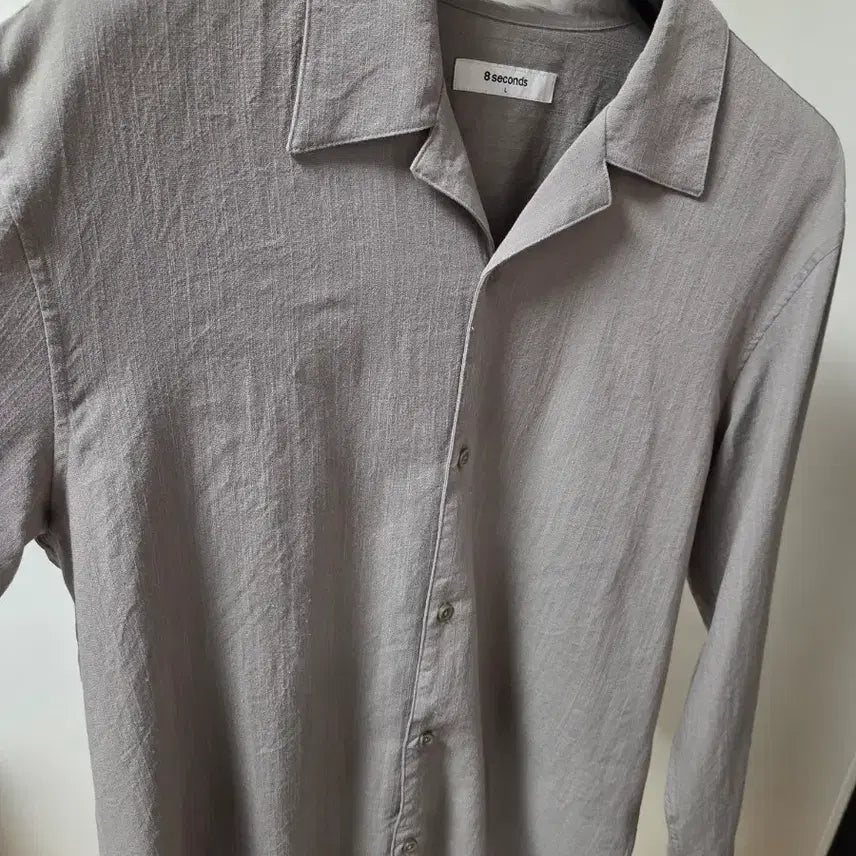 [BUNJANG] 8 Seconds Open Collar Linen Shirt / 8세컨즈 오픈카라 셔츠