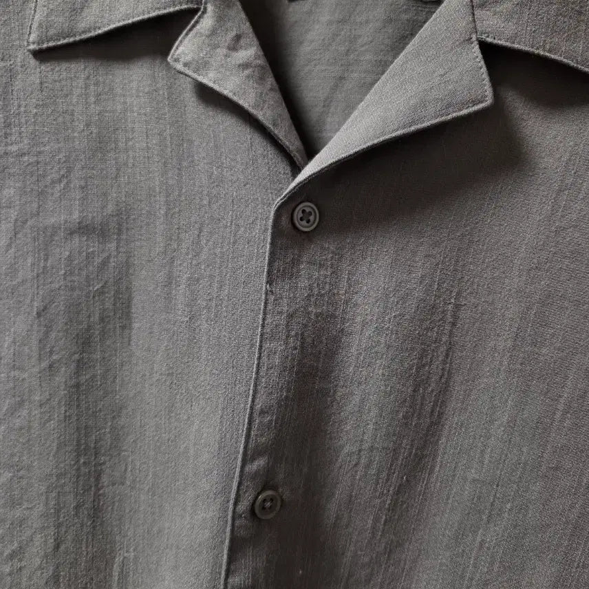 [BUNJANG] 8 Seconds Open Collar Linen Shirt / 8세컨즈 오픈카라 셔츠