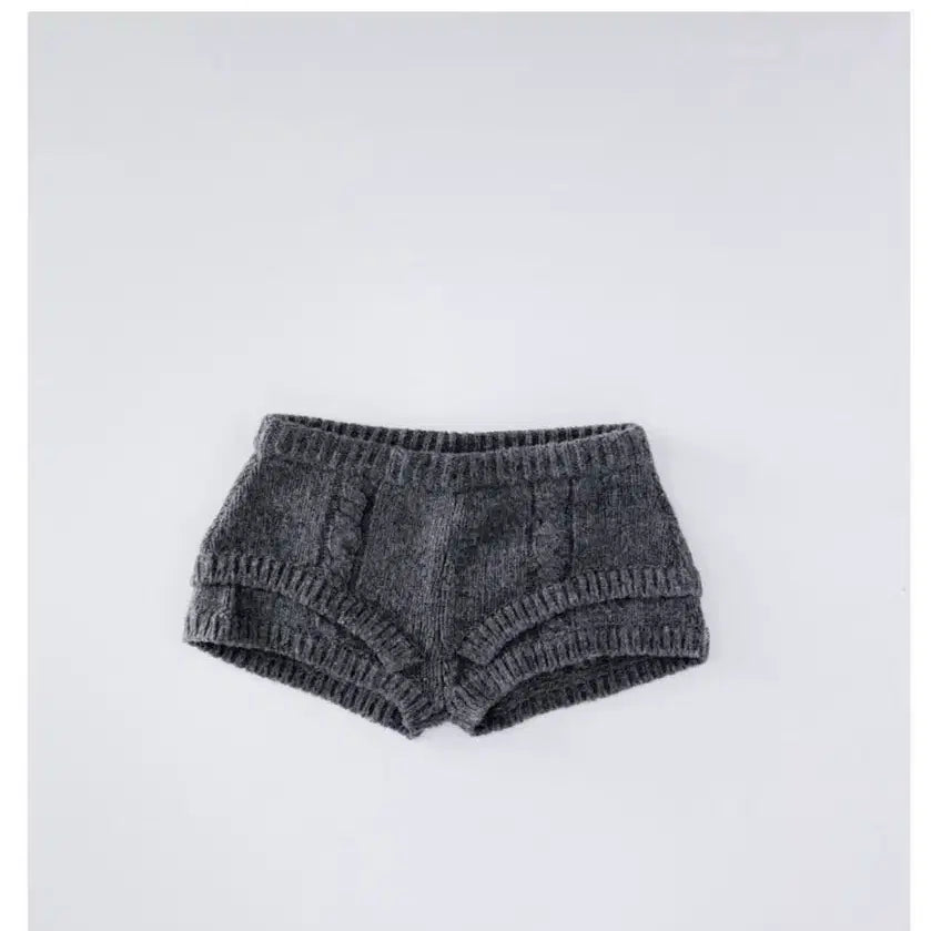 [BUNJANG] Ulika Sanctus Rope Knit Shorts Charcoal / Ulika Sanctus 울리카 상투스 로프 니트 쇼츠 차콜