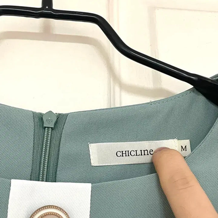 [BUNJANG] Chicline Mint Color Block Midi Dress / 시크라인 민트 배색 하객 반팔 미디 원피스 M 66