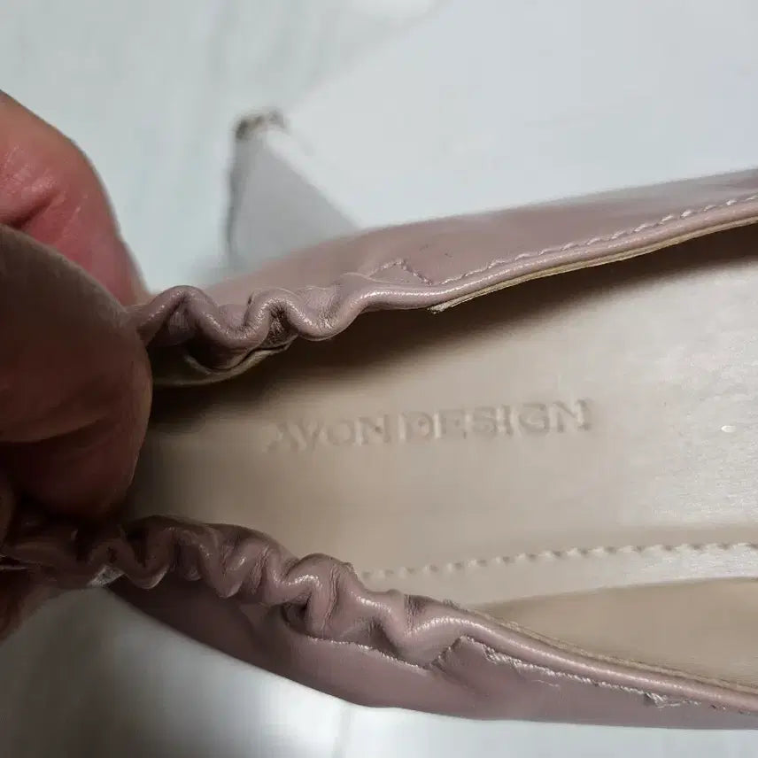 [BUNJANG] Pink Leather Ballet Flats / 핑크 가죽 플랫 발레리나 슈즈