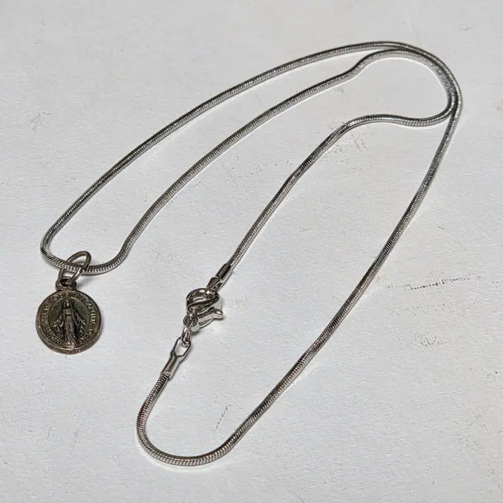 [SOLD OUT] 이탈리아 앤틱 빈티지 성모마리아 팬던트 목걸이 성모 가톨릭