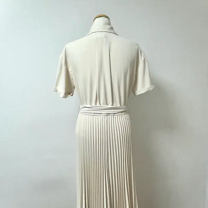 [SOLD OUT] (새상품)마리마켓 셔츠 플리츠 스트랩 롱 원피스 L 아이보리 베이지 화이