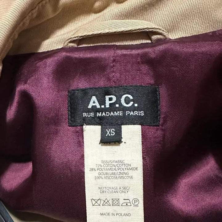 [BUNJANG] A.P.C. Trench Coat (XS Beige) / A.P.C. 아페쎄 면혼방 트렌치코트(XS 베이지)