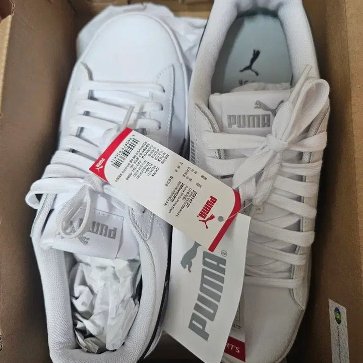 [BUNJANG] Puma Vikki Stack Leather White Sneakers / 푸마 비키 스택 레더 흰색 새상품