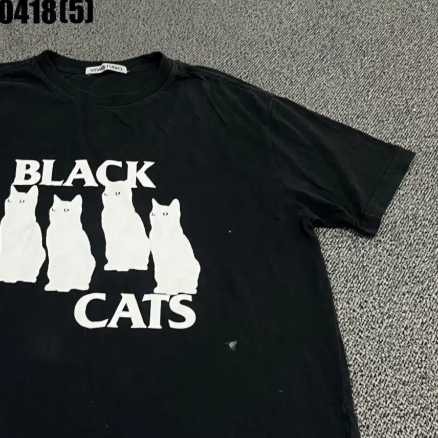 [BUNJANG] Vivastudio Blackcats Short Sleeve T-Shirt M / 비바스튜디오 블랙캣츠 반팔 티셔츠m 0418
