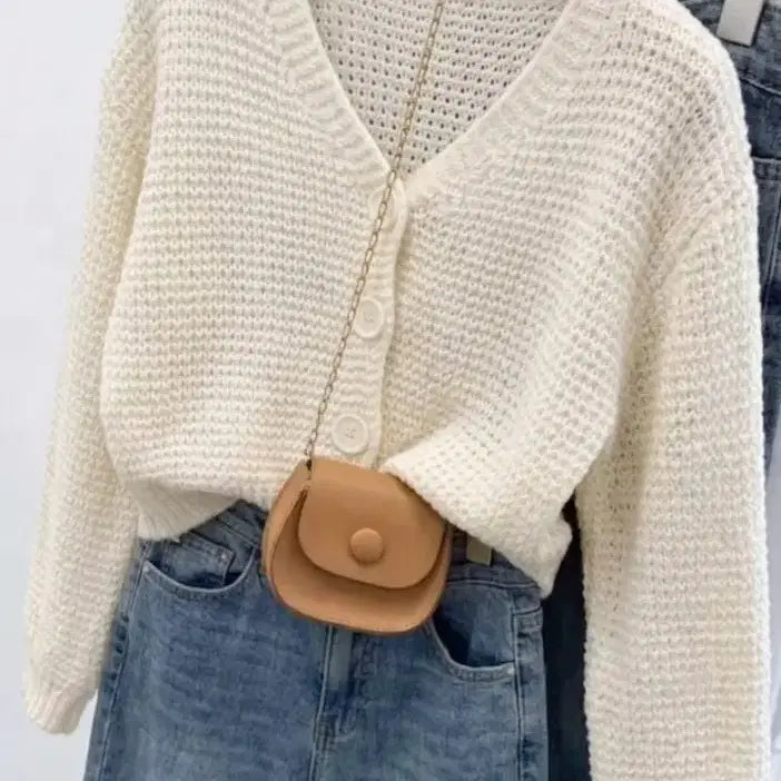 [BUNJANG] Ivory Knit Cardigan / 아이보리 니트 가디건  66-77 초여름까지