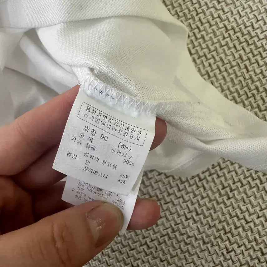 [BUNJANG] Castelbajac Embroidered White Collar Short Sleeve T-shirt / 90 까스텔바작 자수 화이트 카라 반팔티 0416D