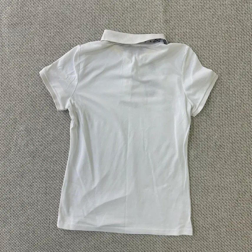 [BUNJANG] Castelbajac Embroidered White Collar Short Sleeve T-shirt / 90 까스텔바작 자수 화이트 카라 반팔티 0416D