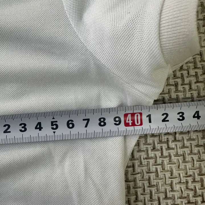 [BUNJANG] Castelbajac Embroidered White Collar Short Sleeve T-shirt / 90 까스텔바작 자수 화이트 카라 반팔티 0416D