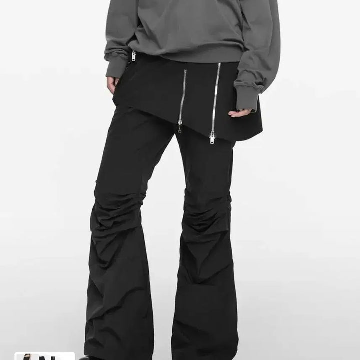 [BUNJANG] NACHE (나체) Black Bootcut Skirt Pants / 0사이즈) NACHE 나체 부츠컷 스커트 팬츠