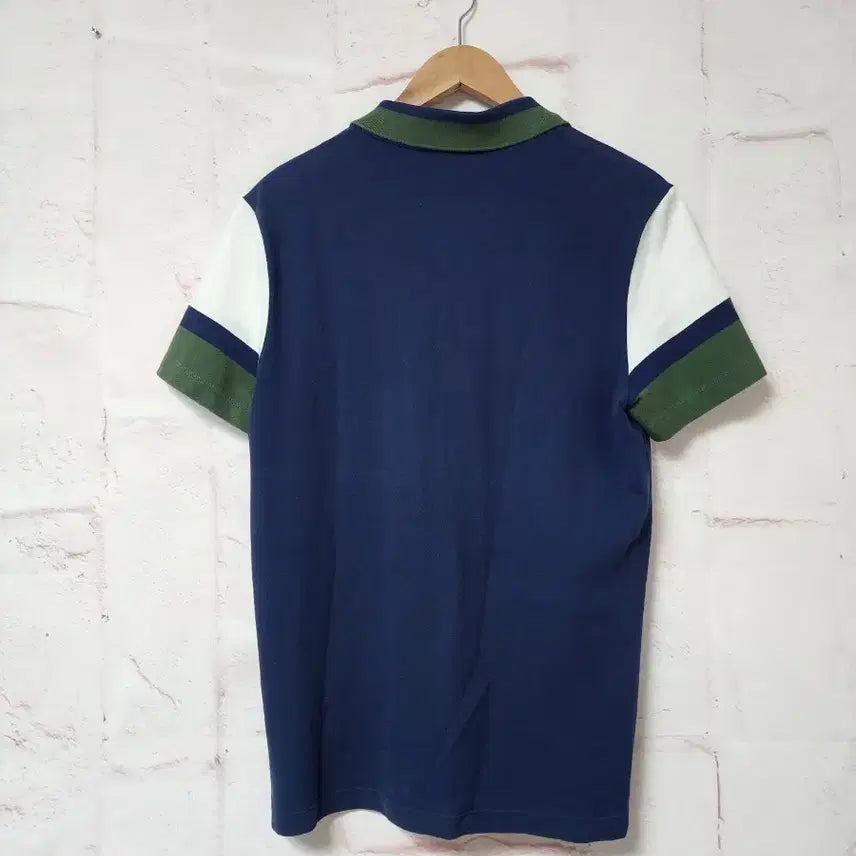 [BUNJANG] Lacoste Short Sleeve Polo Shirt Navy White Contrast Sleeve Size 4 / 라코스테 반팔 카라티