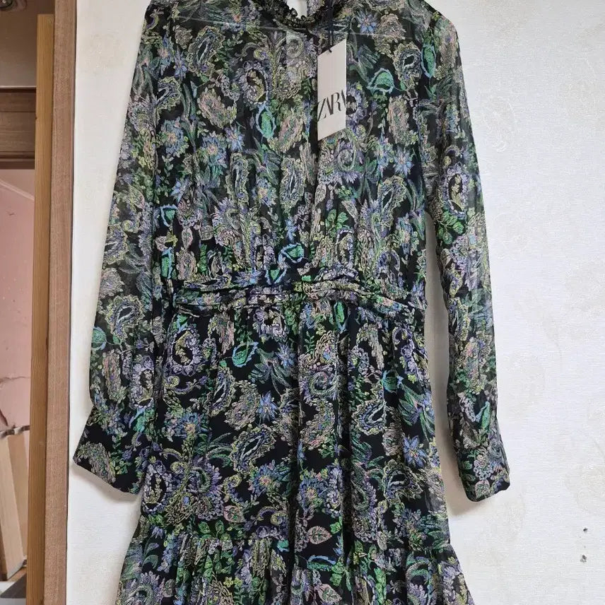 [BUNJANG] ZARA Floral Chiffon Dress / 자라 플라워 쉬폰 원피스