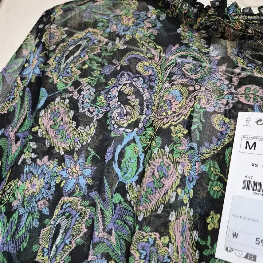 [BUNJANG] ZARA Floral Chiffon Dress / 자라 플라워 쉬폰 원피스