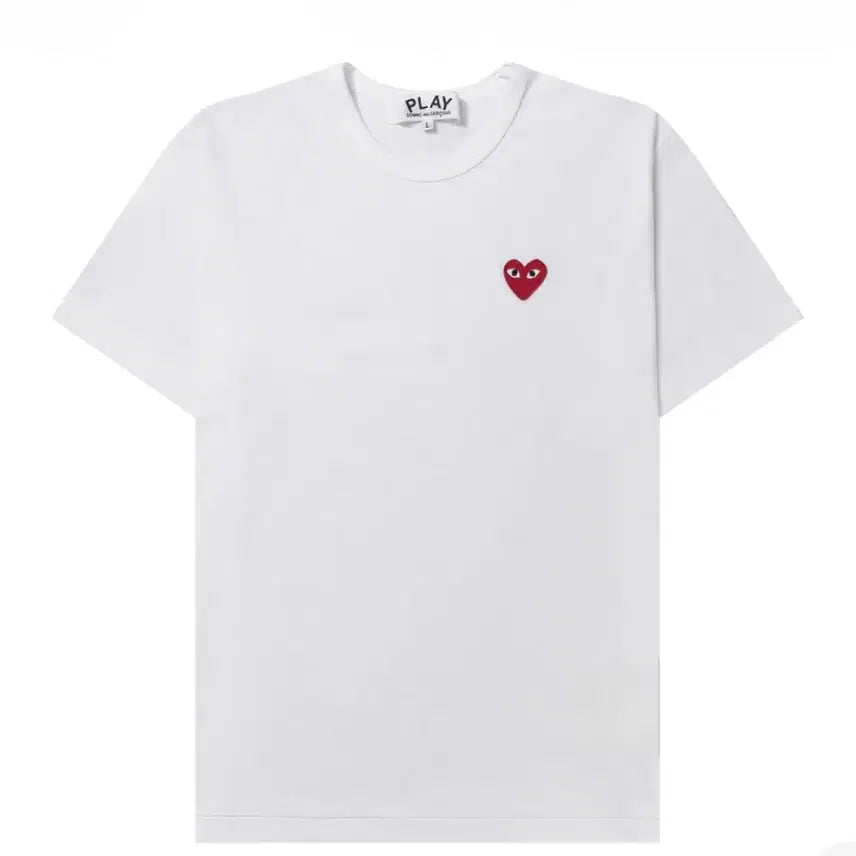 [SOLD OUT] 플레이 꼼데가르송 레드 하트 티셔츠 화이트 [S,M]