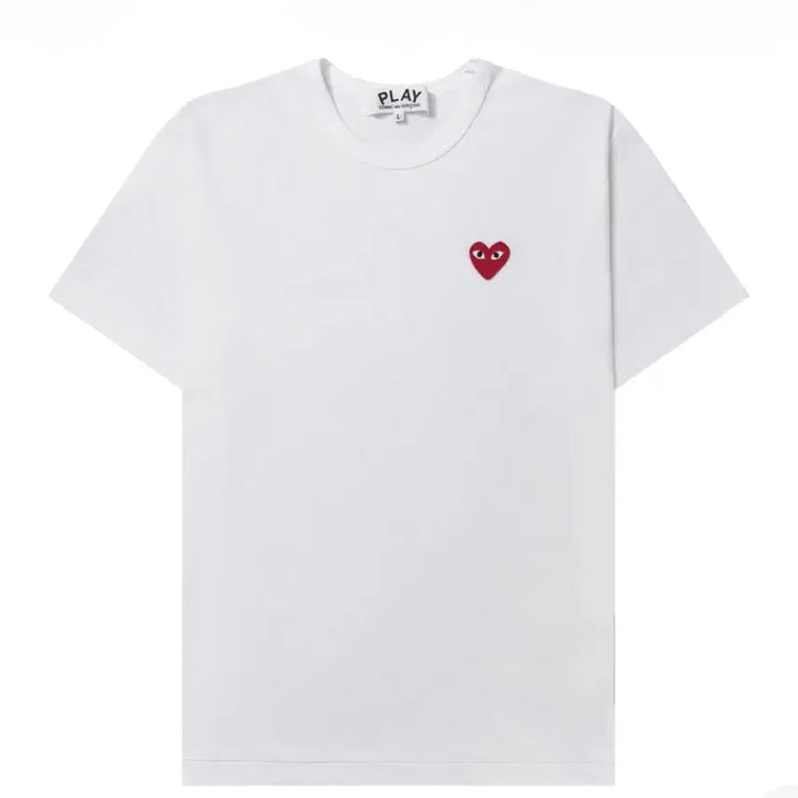 [SOLD OUT] 플레이 꼼데가르송 레드 하트 티셔츠 화이트 [S,M]