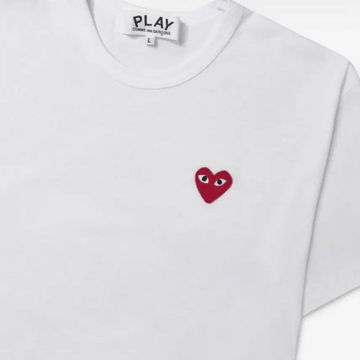 [SOLD OUT] 플레이 꼼데가르송 레드 하트 티셔츠 화이트 [S,M]