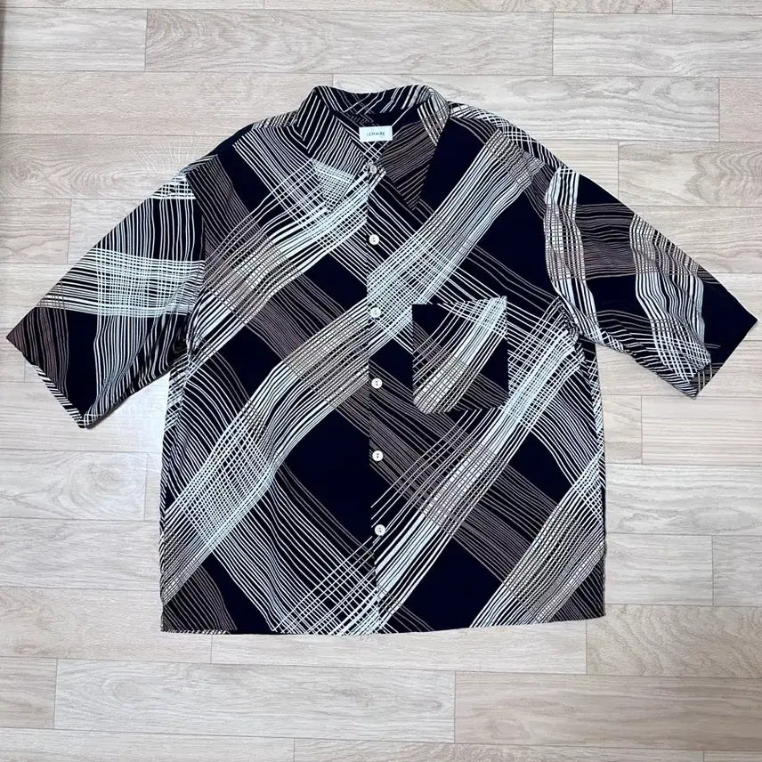 [BUNJANG] LEMAIRE Macaroon Convertible Collar Shirt / [52]르메르 마카롱 컨버터블 반팔 셔츠