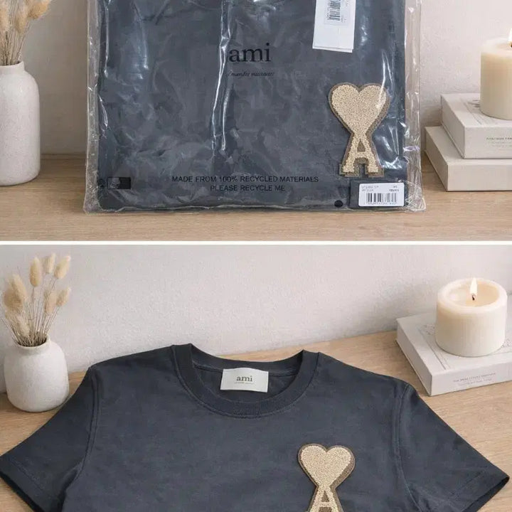 [BUNJANG] AMI Big Heart Logo Short Sleeve T-shirt Black / 아미  빅 하트 로고 반팔 티셔츠 블랙