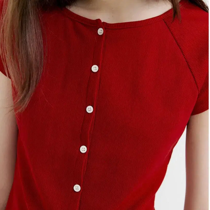[BUNJANG] Azzare Boat Neck Cardigan Red / 아쎄르 보트넥 가디건 레드