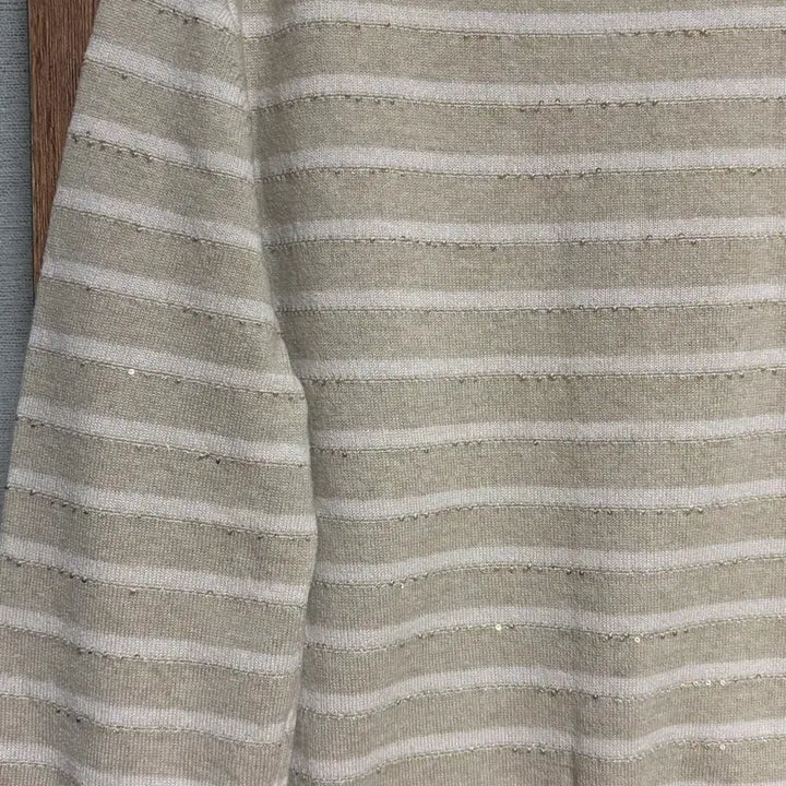 [BUNJANG] The Cashmere Cashmere 100% Sequin Stripe Knit Cardigan / 더캐시미어 캐시미어100 스트라이프 시퀸 니트 가디건 (85)