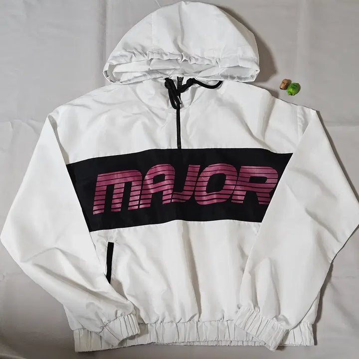 [BUNJANG] MAJOR Windbreaker Hooded Jacket White / MAJOR 바람막이 후드 자켓 화이트