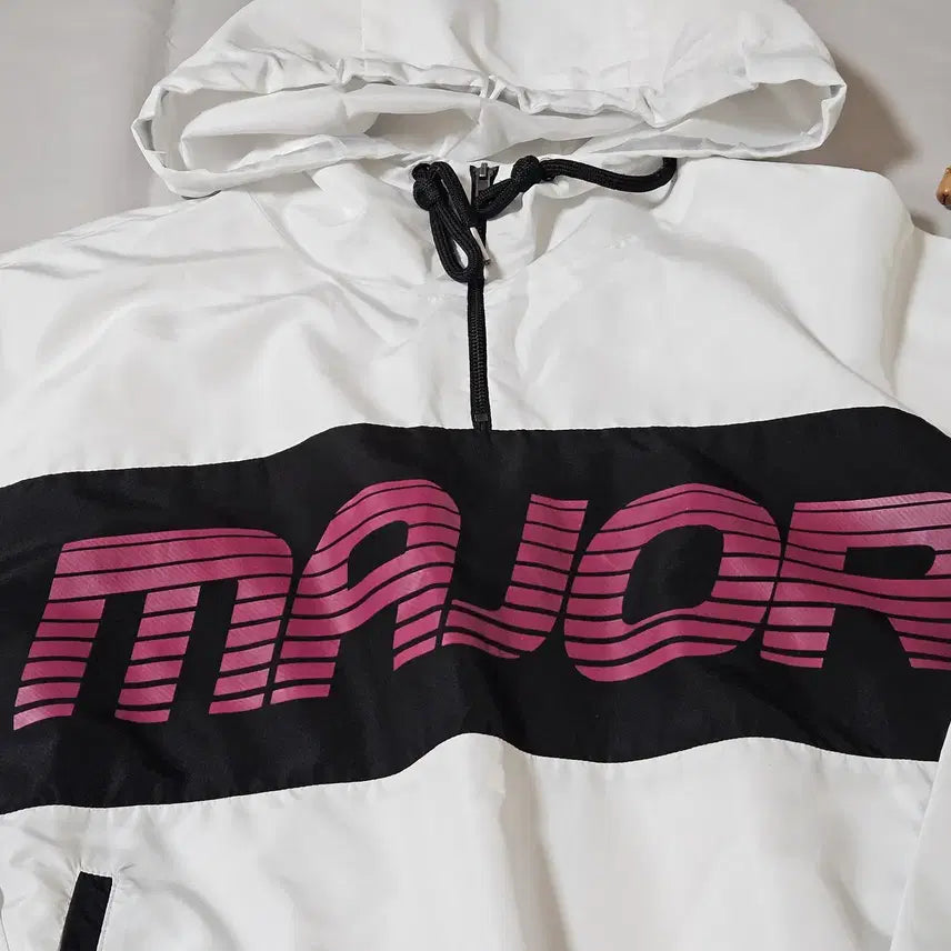 [BUNJANG] MAJOR Windbreaker Hooded Jacket White / MAJOR 바람막이 후드 자켓 화이트