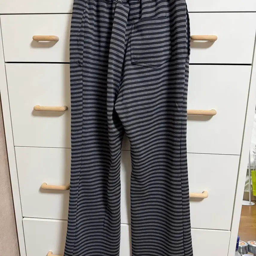 [BUNJANG] Enjo Blues Striped Cotton Slim Fit Bootcut Pants / 엔조블루스 스트라이프 줄무늬 바지 츄리닝 면바지 부츠컷바지 슬림핏