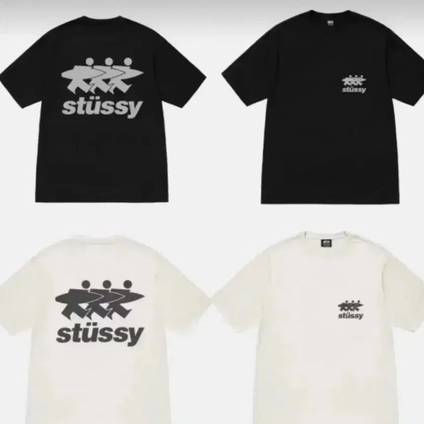 [BUNJANG] Stussy Surfer Short Sleeve T-shirt Black/White / (병행정품)스투시 서퍼 반팔 티셔츠 서프 블랙/화이트 미개봉 새상품