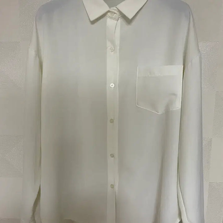 [BUNJANG] White Chiffon Shirt / 화이트 긴팔 쉬폰 셔츠