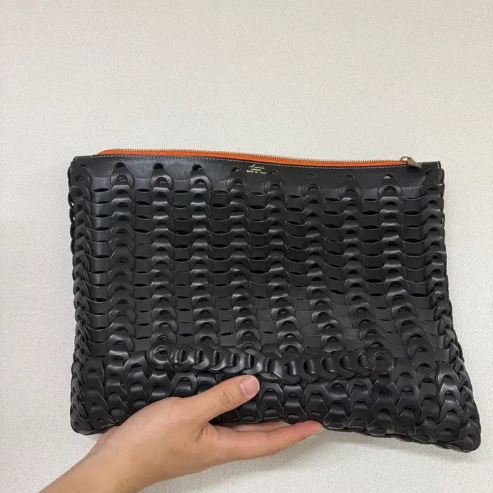 [BUNJANG] Il Micio Large Clutch Bag Black Leather / 일미치오 클러치백