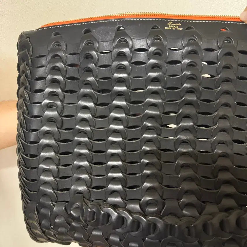 [BUNJANG] Il Micio Large Clutch Bag Black Leather / 일미치오 클러치백