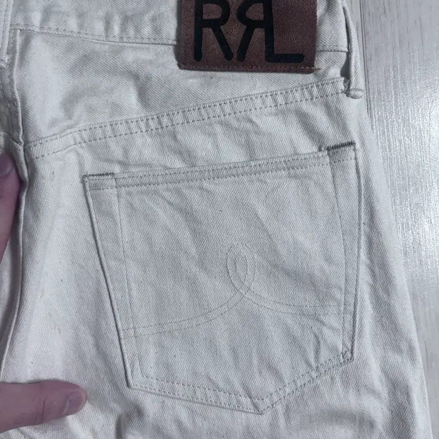 [SOLD OUT] RRL 스트레이트 레그 핏 에크루 데님 팬츠 32 32