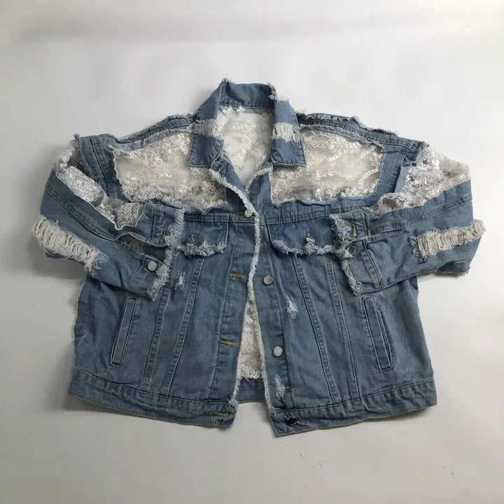 [SOLD OUT] 레이스 데님 청자켓 데미지 디테일