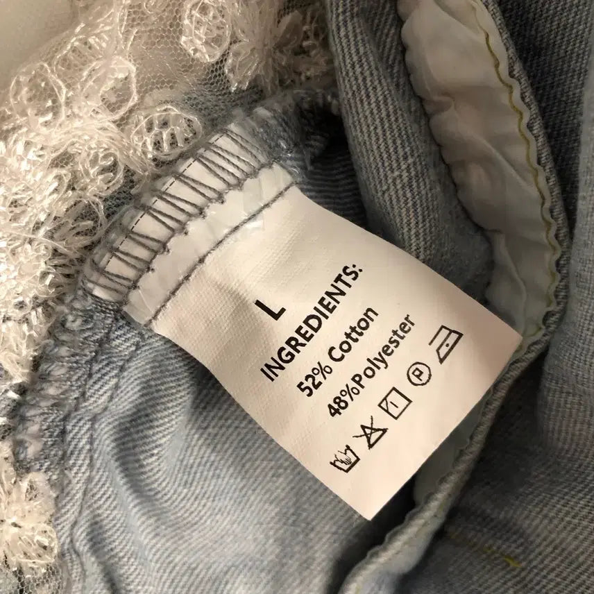 [SOLD OUT] 레이스 데님 청자켓 데미지 디테일