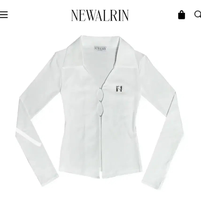 [BUNJANG] New-Allin White Shirt Top / 뉴얼린 셔츠탑 화이트