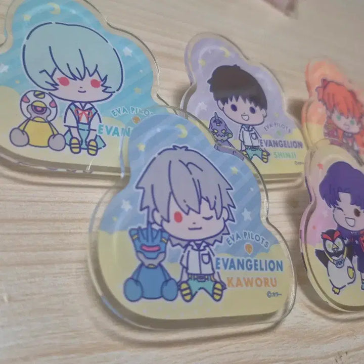 [BUNJANG] Evangelion Acrylic Badge Set / 에반게리온 캐릭터 아크릴 뱃지(집게) 신지,아스카,레이,카오루,미사토