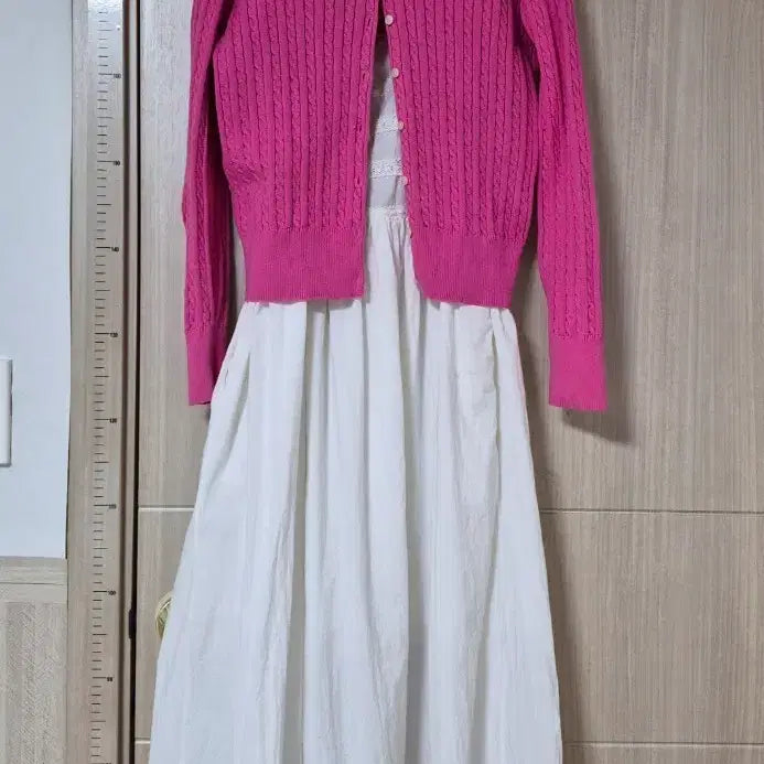 [BUNJANG] Polo Ralph Lauren Pink Cable Knit Cardigan / 폴로 랄프로렌 핑크 케이블 가디건