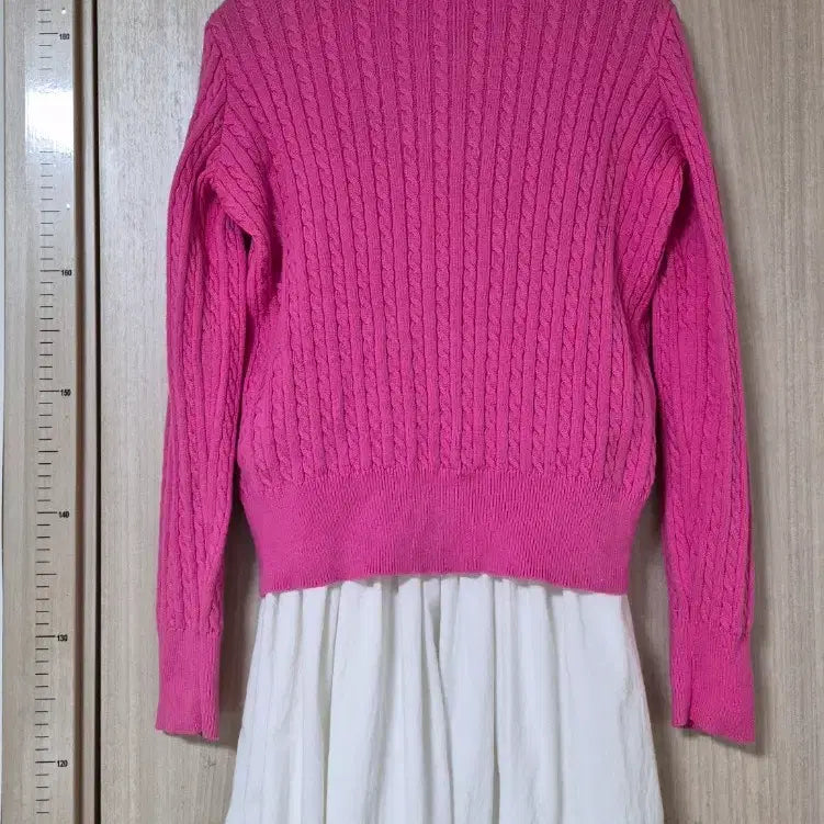 [BUNJANG] Polo Ralph Lauren Pink Cable Knit Cardigan / 폴로 랄프로렌 핑크 케이블 가디건
