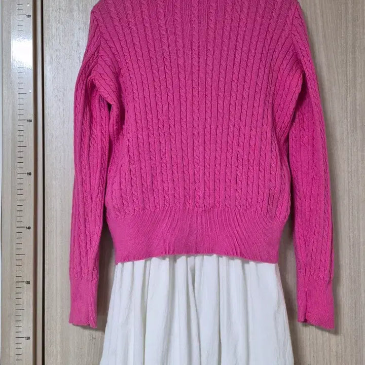 [BUNJANG] Polo Ralph Lauren Pink Cable Knit Cardigan / 폴로 랄프로렌 핑크 케이블 가디건