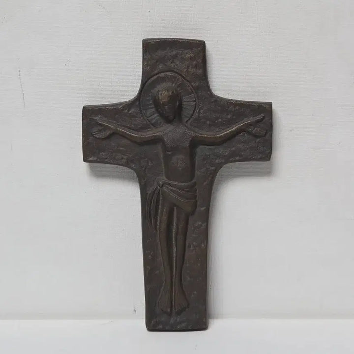 [BUNJANG] 1950s Italian Antique Artist Brass Cast Cross / 50년대 이탈리아 앤틱 작가 황동 십자가 주물 십자가 이탈리아