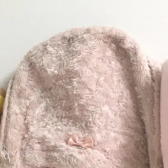 [BUNJANG] Vintage Rose Boa Ribbon Fur Backpack / 빈티지 로즈보아 리본 퍼 가방 백팩 러블리 히메갸루