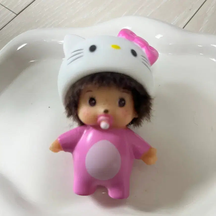 [BUNJANG] Monchhichi Kitty Plush Keychain / 키티몬치치 인형  키링