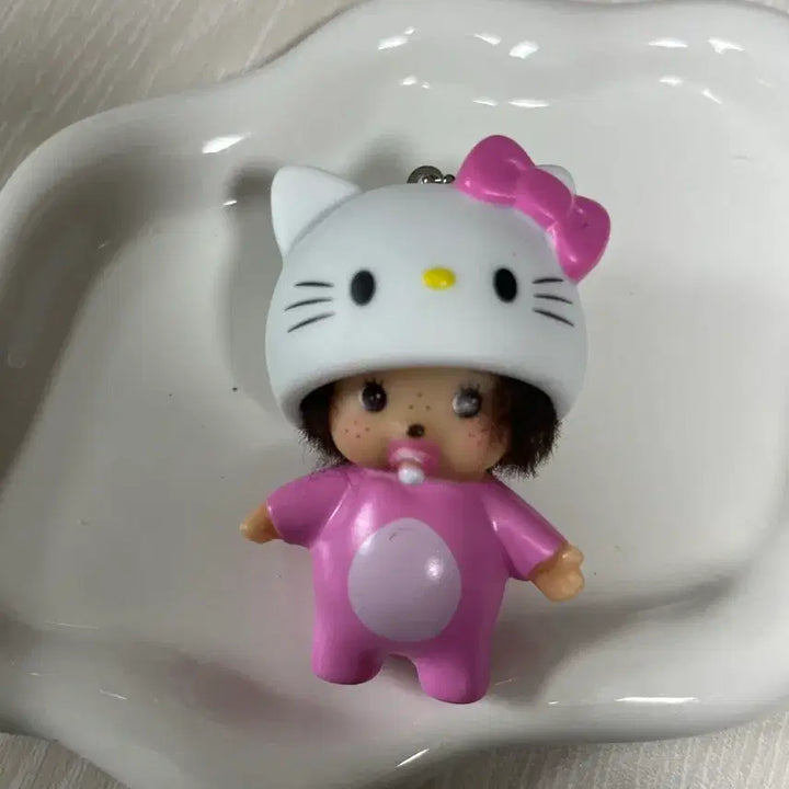 [BUNJANG] Monchhichi Kitty Plush Keychain / 키티몬치치 인형  키링