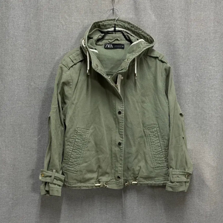 [BUNJANG] Zara Vintage Cotton Cropped Hooded Jacket / [F] zara 자라 빈티지 코튼 숏 후드집업 야상 자켓