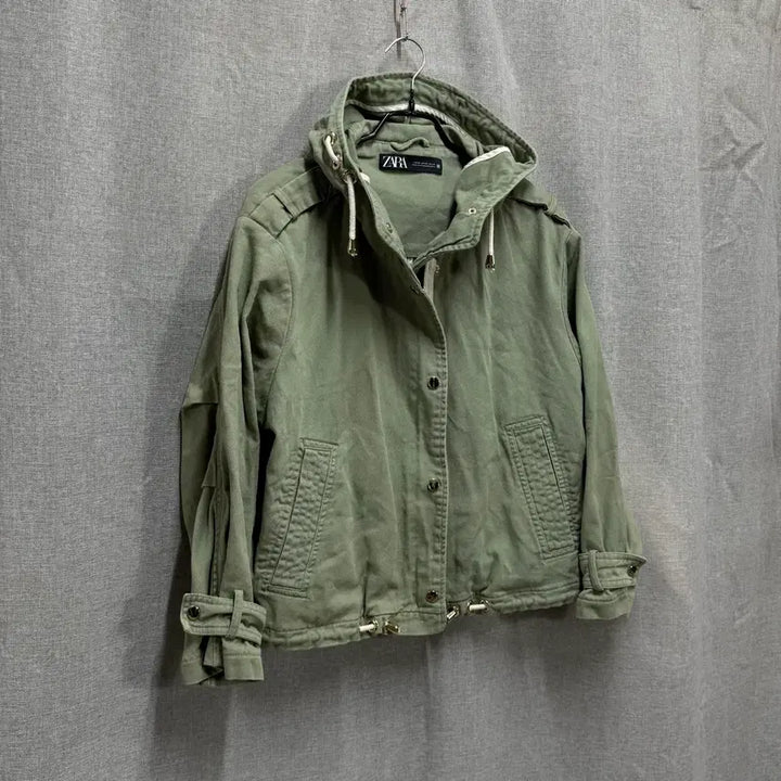 [BUNJANG] Zara Vintage Cotton Cropped Hooded Jacket / [F] zara 자라 빈티지 코튼 숏 후드집업 야상 자켓