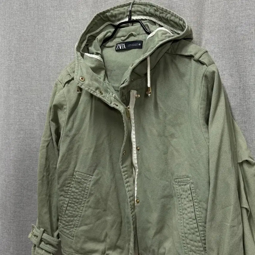 [BUNJANG] Zara Vintage Cotton Cropped Hooded Jacket / [F] zara 자라 빈티지 코튼 숏 후드집업 야상 자켓