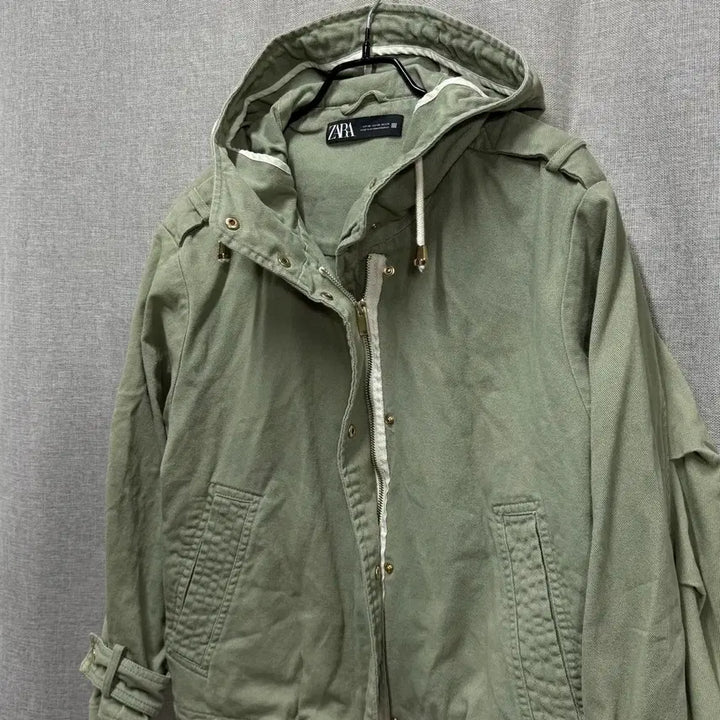 [BUNJANG] Zara Vintage Cotton Cropped Hooded Jacket / [F] zara 자라 빈티지 코튼 숏 후드집업 야상 자켓