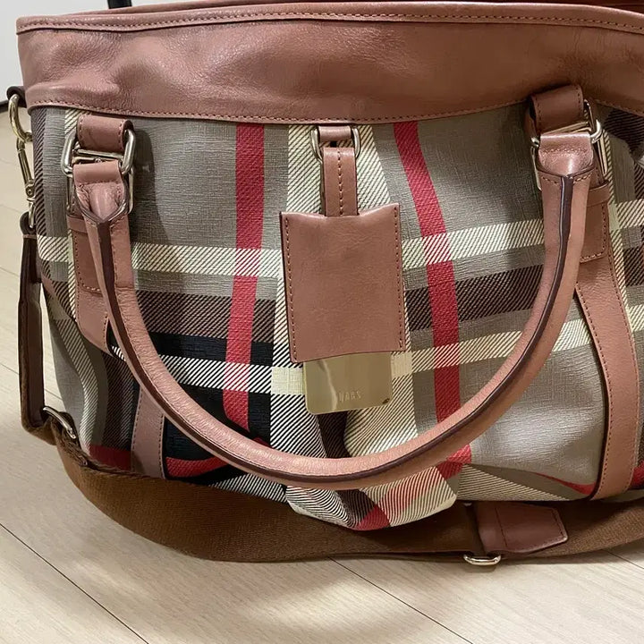 [BUNJANG] Burberry Nova Check Pink Leather Trim Handbag / 버버리 노바 체크(핑크 레더 트림)